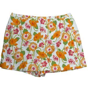 Lands' End Hawaiian Floral Skort Women's 3X Summer Beach Vacation Multicolor EUC